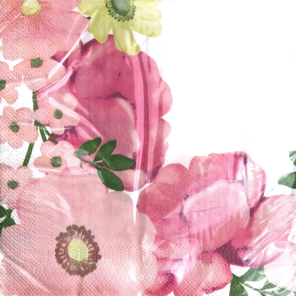 Spring Fling Pink Large Floral 2-ply Luncheon Napkin, 18 ct